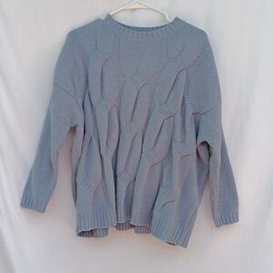 J Jill Chenille Sweater pale blue grey size M  petite